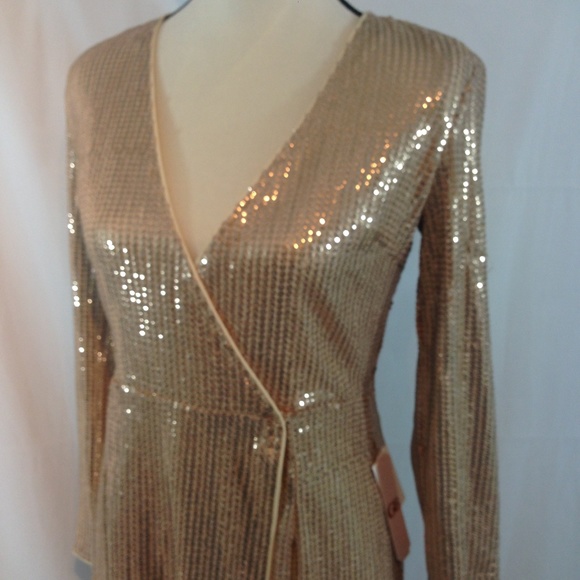 *Gold Sequin Wrap Dress - Picture 7 of 7